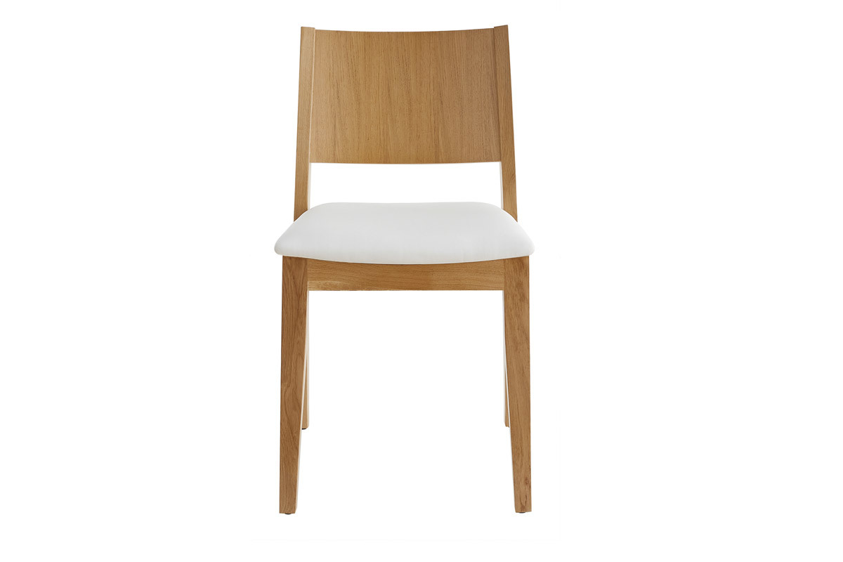 Design-Sthle Eichenholz und weie Sitzflche (2er-Set) MELVIL