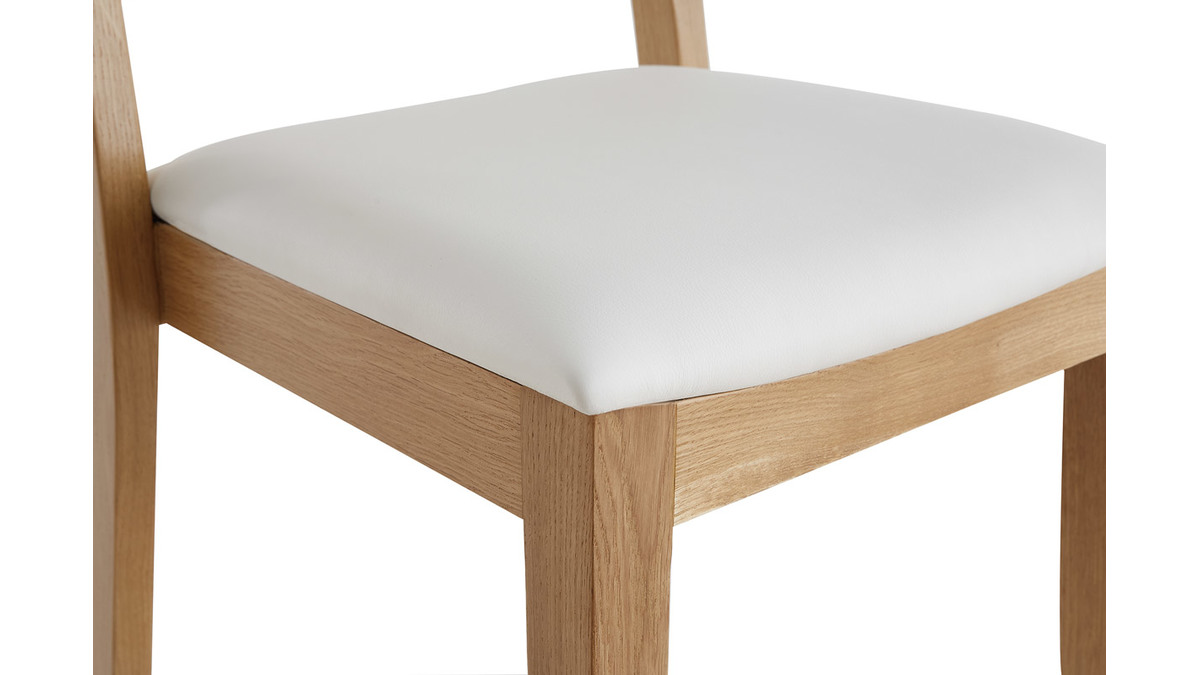Design-Stühle Eichenholz und weiße Sitzfläche (2er-Set) MELVIL