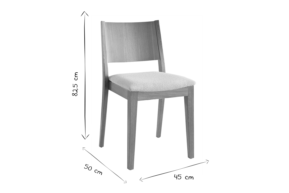 Design-Sthle Eichenholz und weie Sitzflche (2er-Set) MELVIL