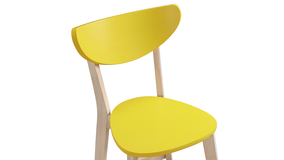 Design-Sthle Gelb Beine aus Holz LEENA (2er-Set)