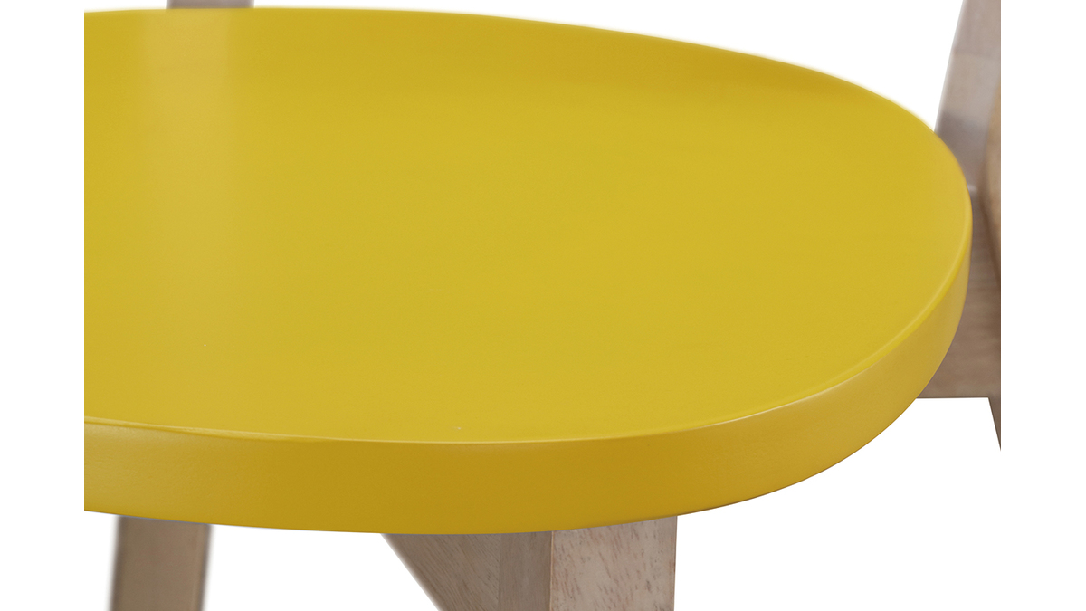 Design-Sthle Gelb Beine aus Holz LEENA (2er-Set)