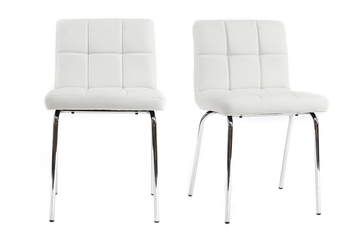 Design-Sthle geopolstert Wei 2er-Set POLLY