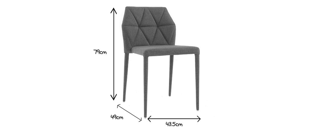 Design-Stühle Grau 2er-Set KARLA