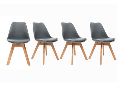Design-Stühle Grau 4er-Set PAULINE