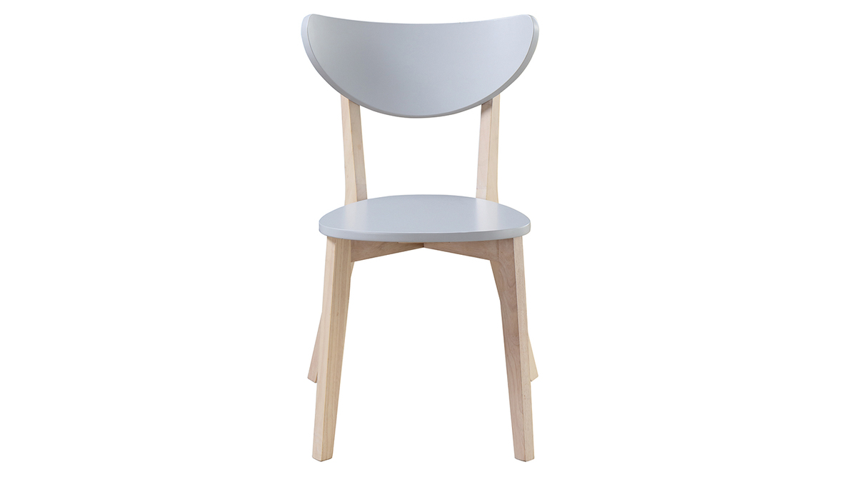 Design-Stühle Grau Beine aus Holz LEENA (2er-Set)