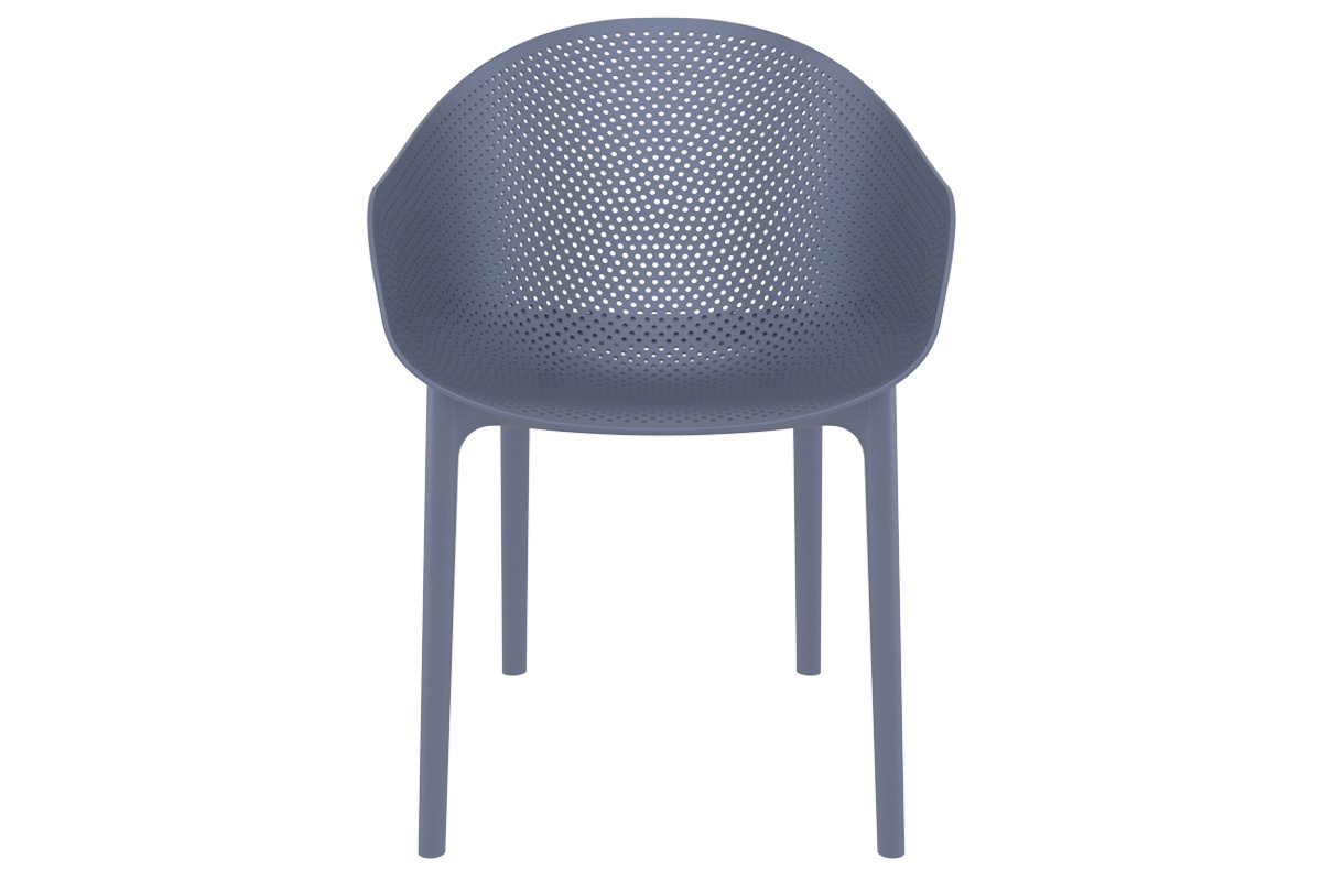 Design-St�hle Grau stapelbar Indoor/Outdoor (4-er Satz) OSKOL