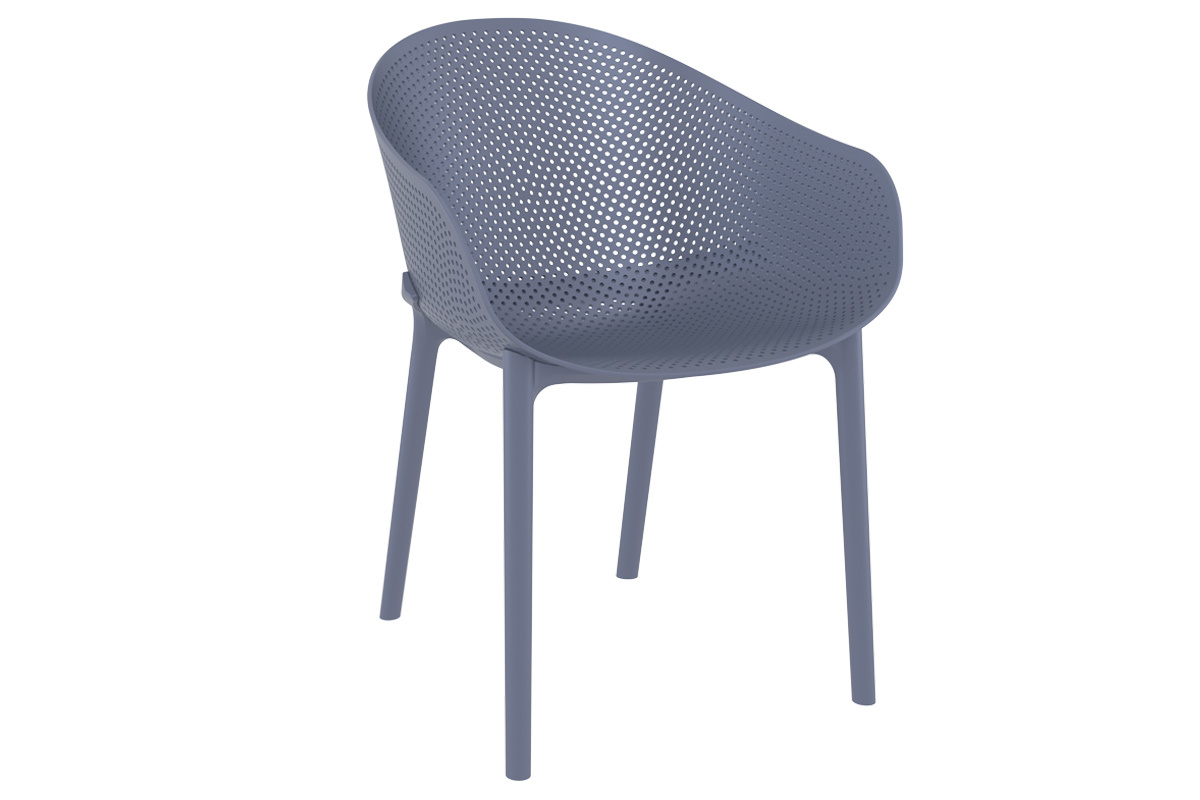 Design-St�hle Grau stapelbar Indoor/Outdoor (4-er Satz) OSKOL