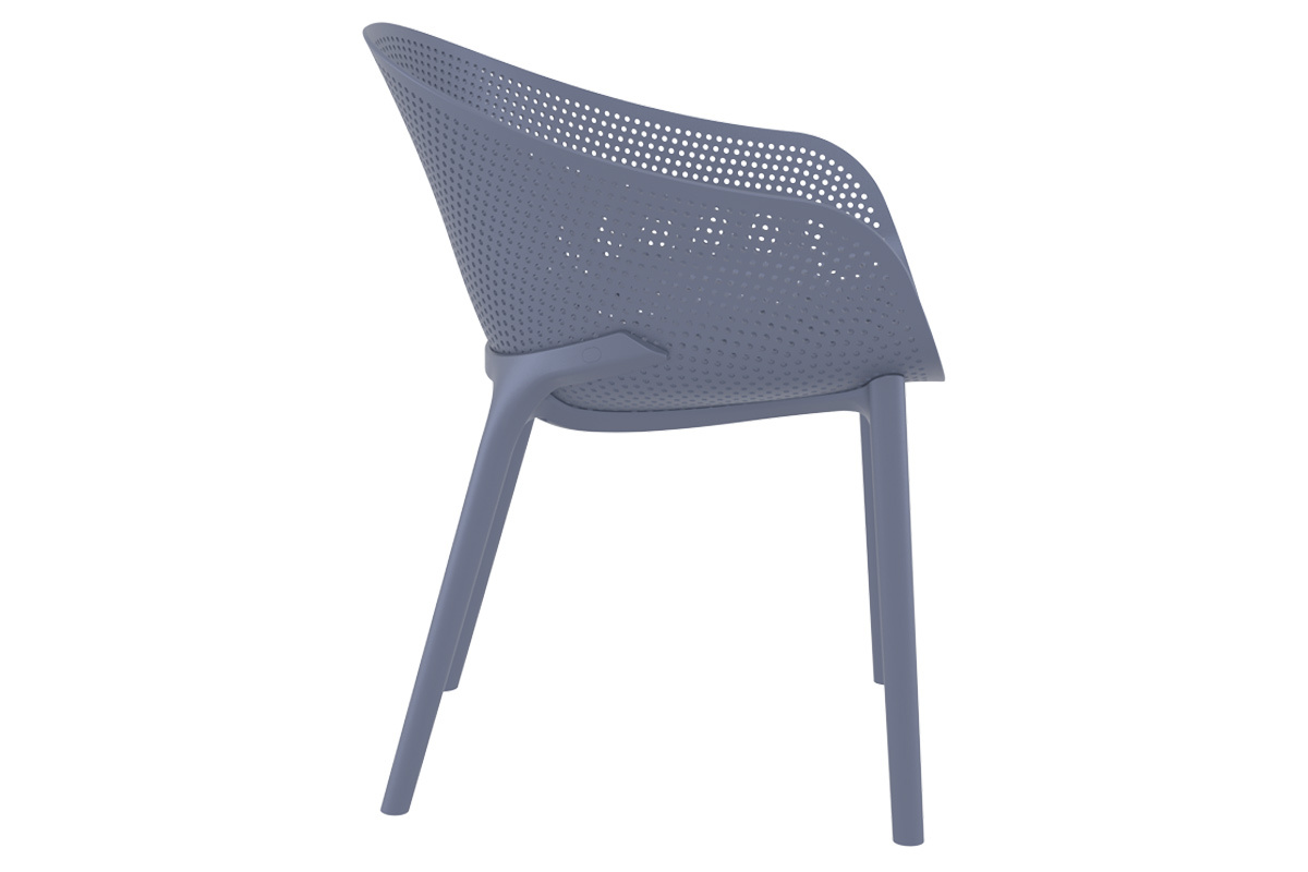 Design-St�hle Grau stapelbar Indoor/Outdoor (4-er Satz) OSKOL