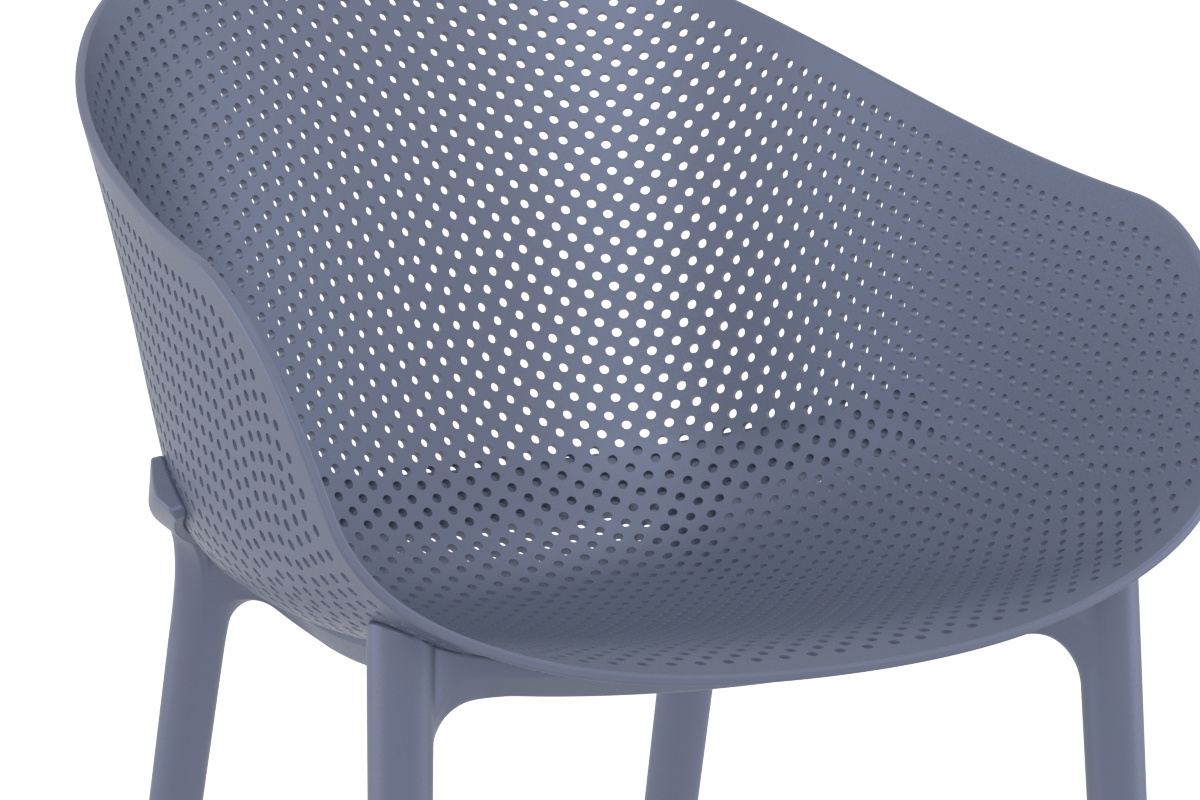 Design-St�hle Grau stapelbar Indoor/Outdoor (4-er Satz) OSKOL