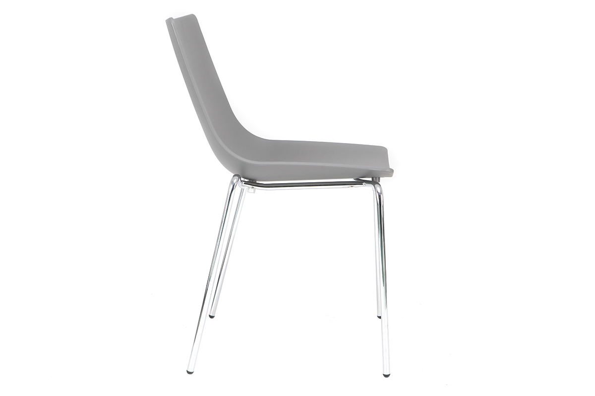 Design-St�hle Grau stapelbar Metall-Beine ? 2er-Set CELEBRATION