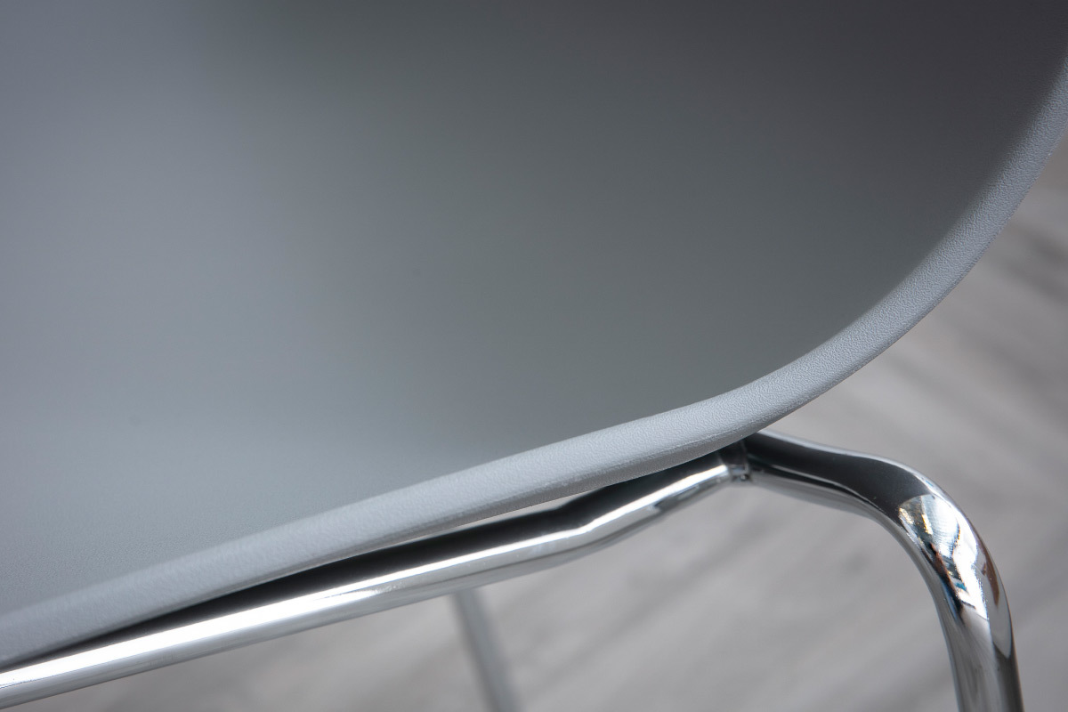 Design-St�hle Grau stapelbar Metall-Beine ? 2er-Set CELEBRATION