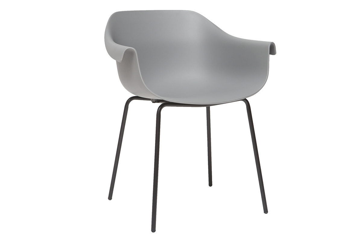 Design-Sthle Grau und Schwarz (2er-Satz) COUTURE