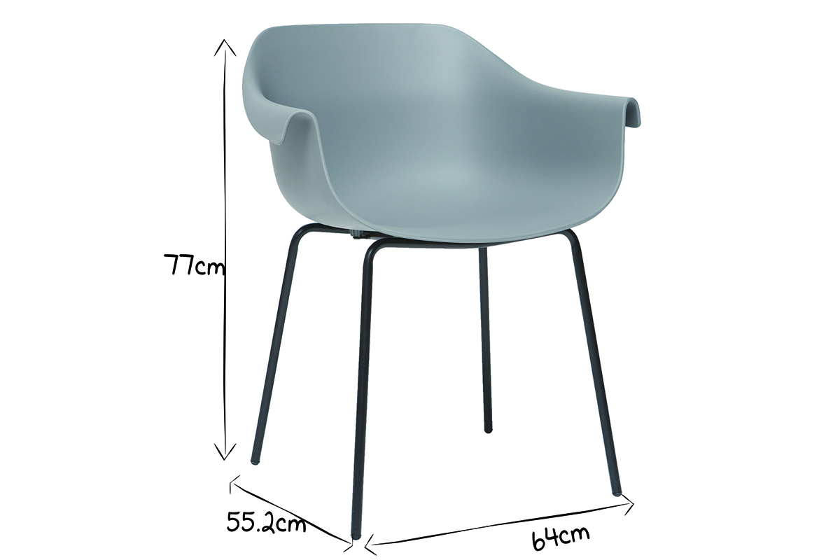 Design-Sthle Grau und Schwarz (2er-Satz) COUTURE