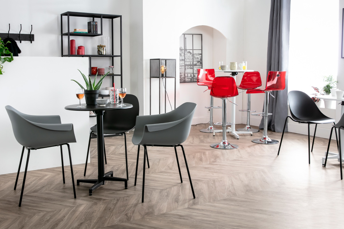 Design-Sthle Grau und Schwarz (2er-Satz) COUTURE