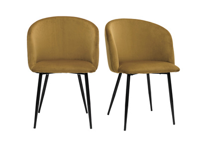 Design-Stühle in bronzefarbenem Samt (2er-Set) VANITY