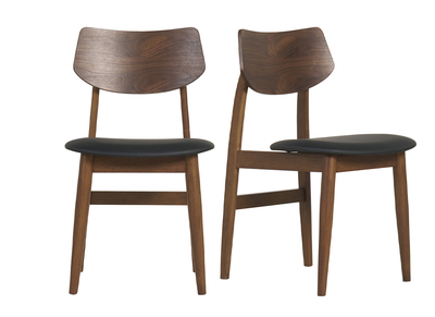 Design-Stühle in Schwarz aus dunklem Holz (2er-Set) ELION