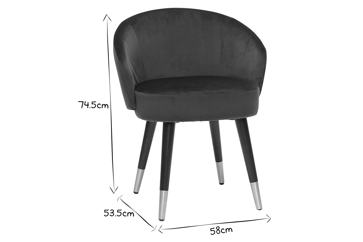 Design-Sthle mit petrolblauem Samt und schwarz-vergoldeten Metallbeinen (2er-Set) BRIZO