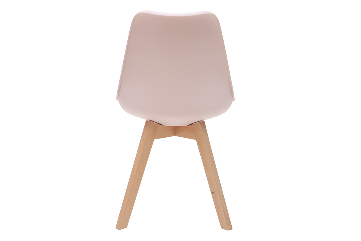 Design-Sthle Rosa mit Holzbeinen (2er-Satz) PAULINE