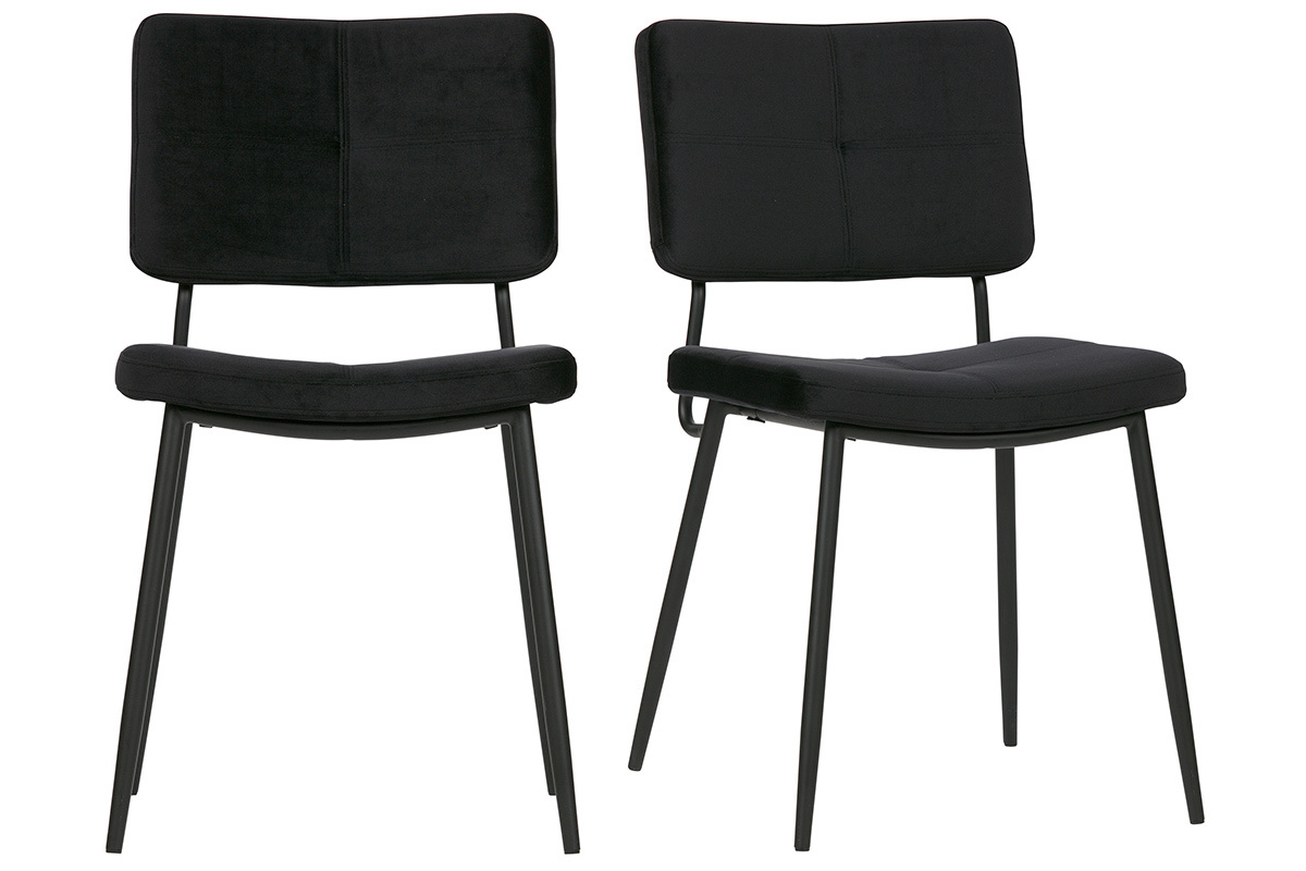 Design-Sthle Samt Schwarz (2er-Set) GAB