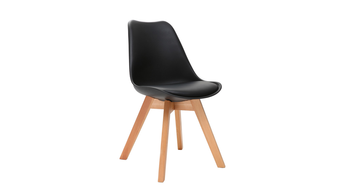 Design-Stühle Schwarz 4er-Set PAULINE