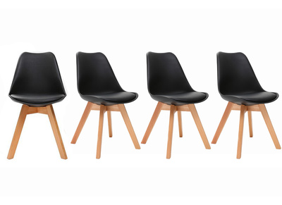Design-Stühle Schwarz 4er-Set PAULINE
