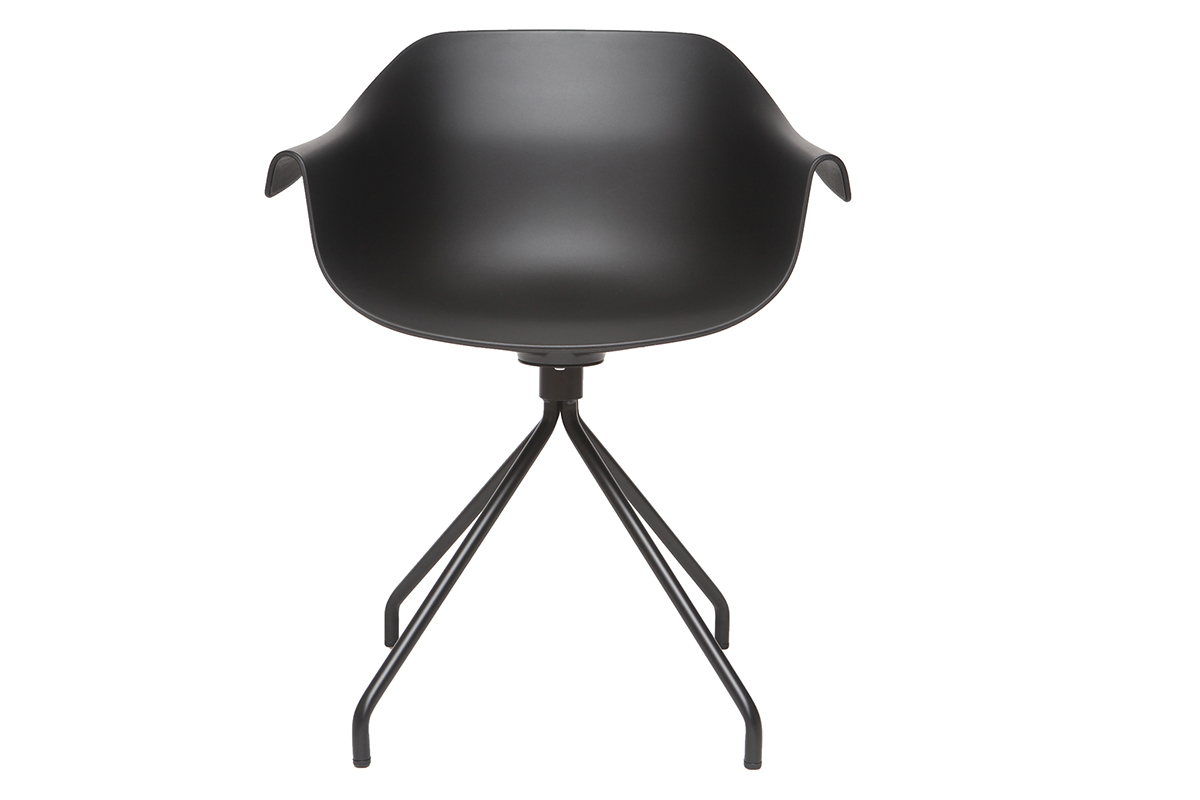 Design-Sthle Schwarz mit Metallbeinen (2er-Satz) COUTURE