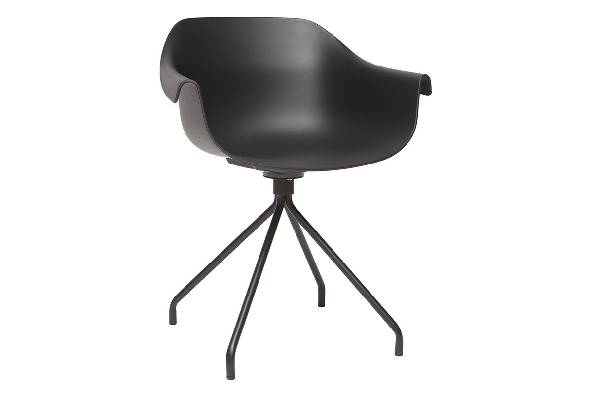 Design-Sthle Schwarz mit Metallbeinen (2er-Satz) COUTURE