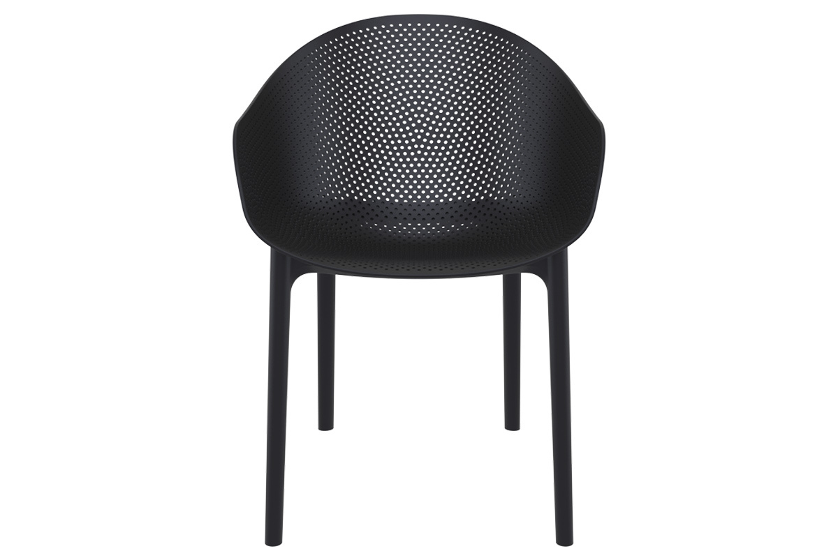 Design-Sthle Schwarz stapelbar Indoor/Outdoor (4-er Satz) OSKOL