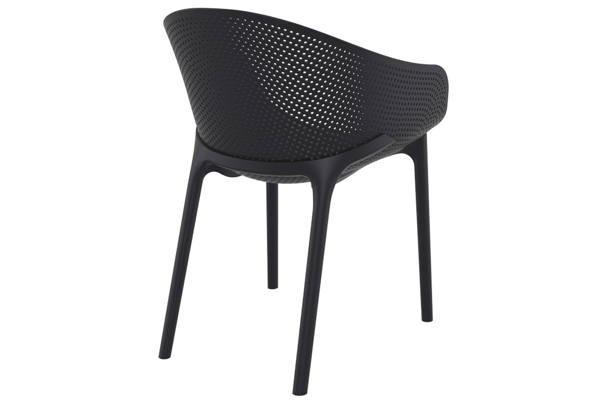 Design-Sthle Schwarz stapelbar Indoor/Outdoor (4-er Satz) OSKOL