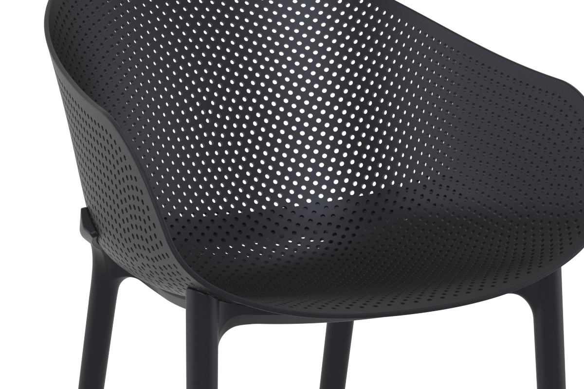 Design-Sthle Schwarz stapelbar Indoor/Outdoor (4-er Satz) OSKOL