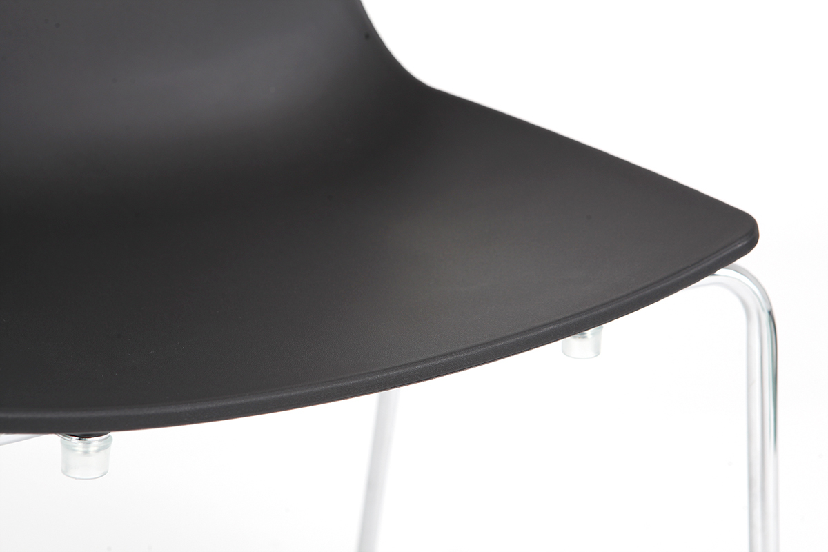 Design-St�hle Schwarz stapelbar Metall-Beine ? 2er-Set CELEBRATION