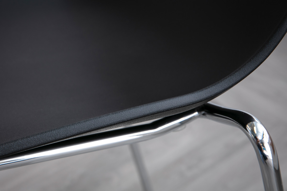 Design-St�hle Schwarz stapelbar Metall-Beine ? 2er-Set CELEBRATION