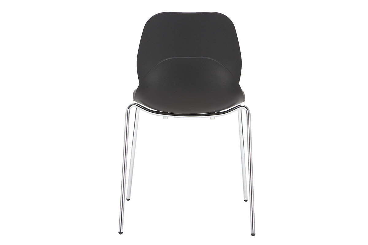 Design-St�hle schwarz stapelbar mit Metallf��en 2er-Satz TROCADERO