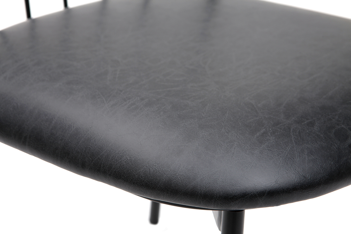 Design-St�hle schwarzes Metall mit Kissen (2er-Set) GRID