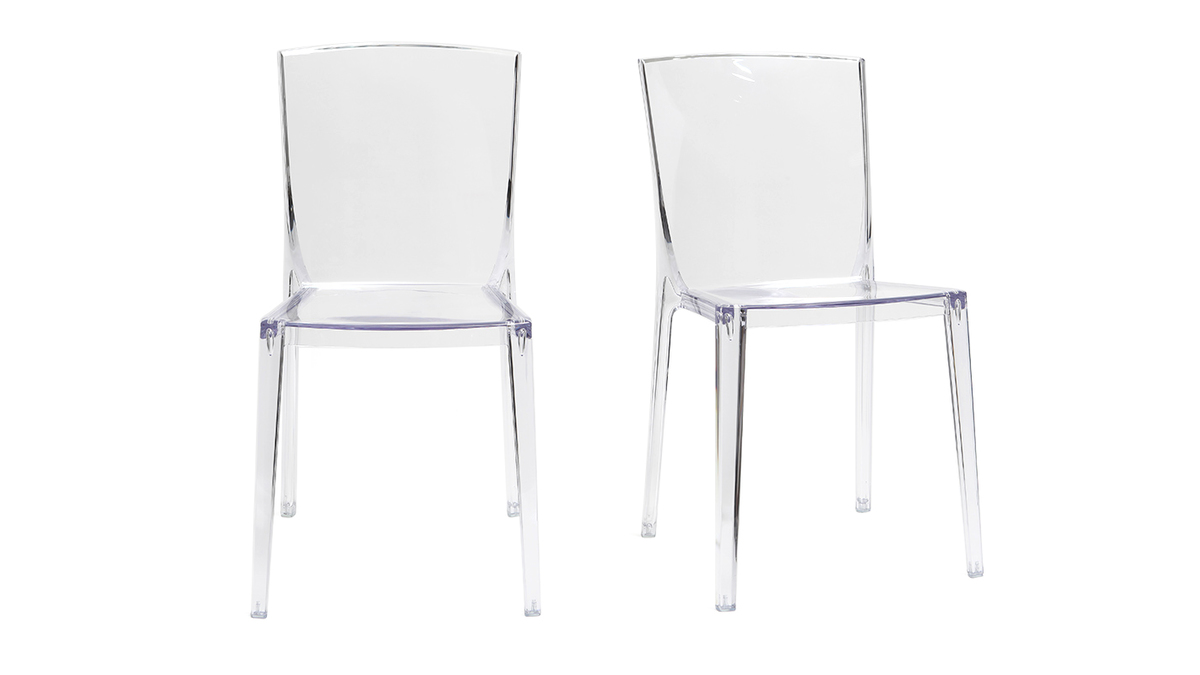Design-Stühle Transparent 2er-Set ISLAND