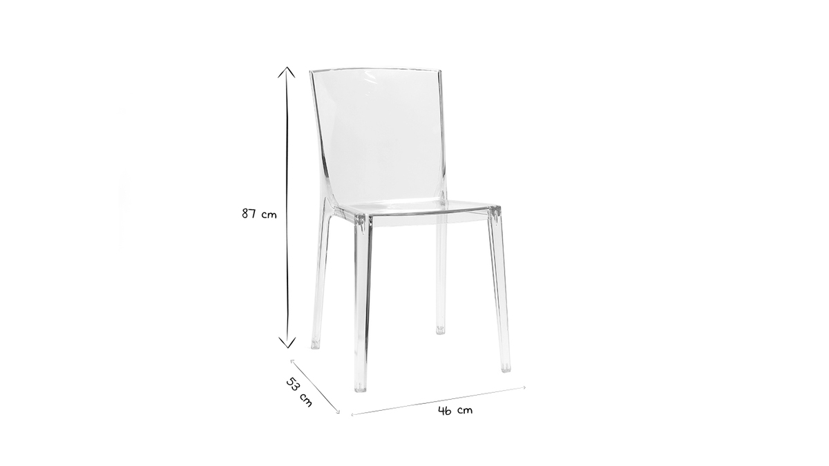 Design-Stühle Transparent 2er-Set ISLAND
