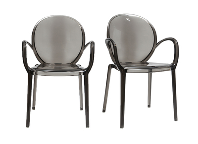 Design-St&uuml;hle Transparent get&ouml;nt 2er-Set CRISTAL