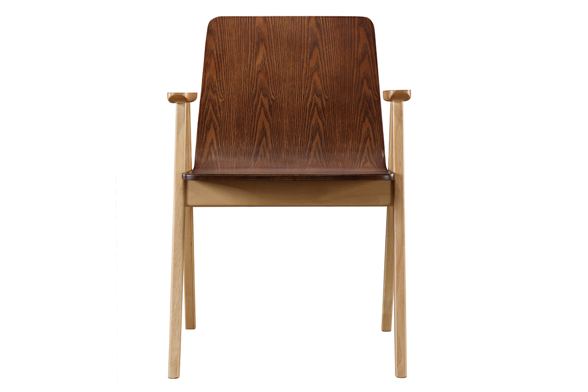 Design-St�hle Vintage-Look Eiche und Nussbaum 2er-Set DANA