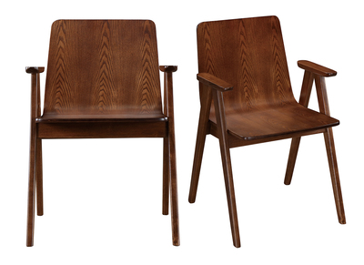 Design-St&uuml;hle Vintage-Look Nussbaum 2er-Set DANA