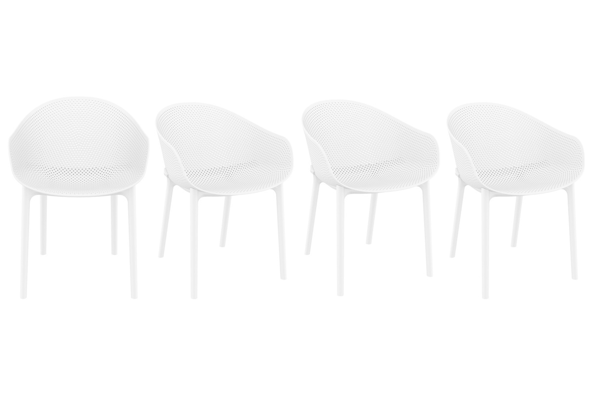 Design-Sthle Wei stapelbar Indoor/Outdoor (4-er Satz) OSKOL