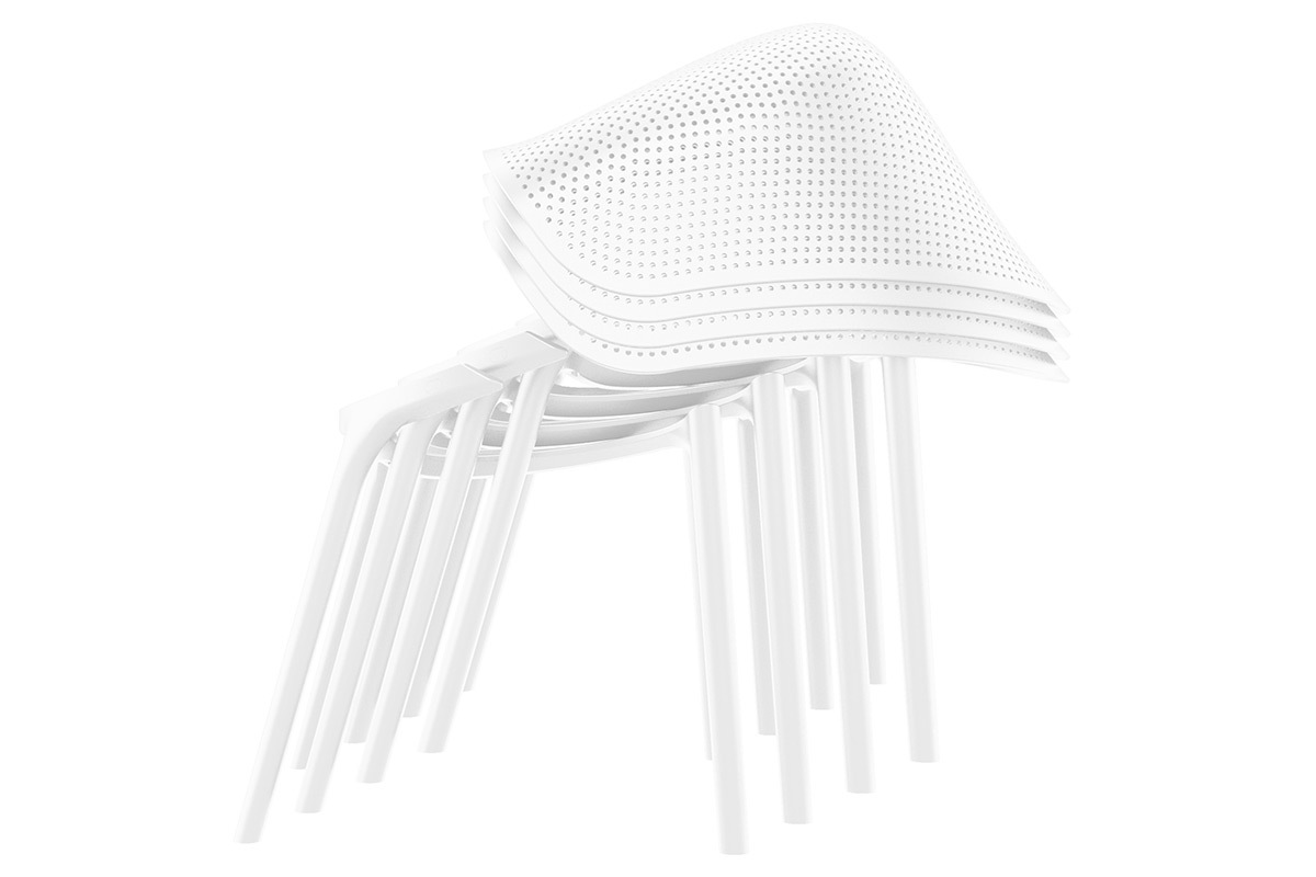 Design-Sthle Wei stapelbar Indoor/Outdoor (4-er Satz) OSKOL