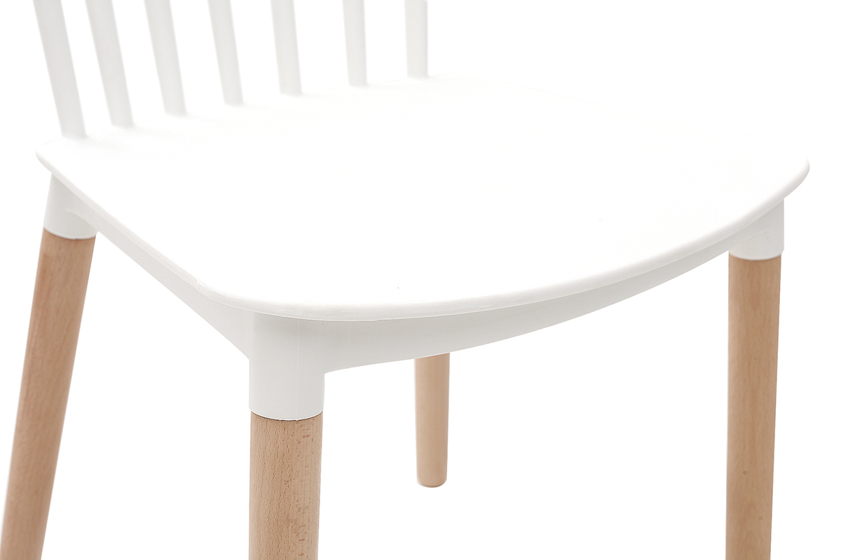 Design-St�hle zweifarbig Wei� und Holz (2-er Satz) GAMBO