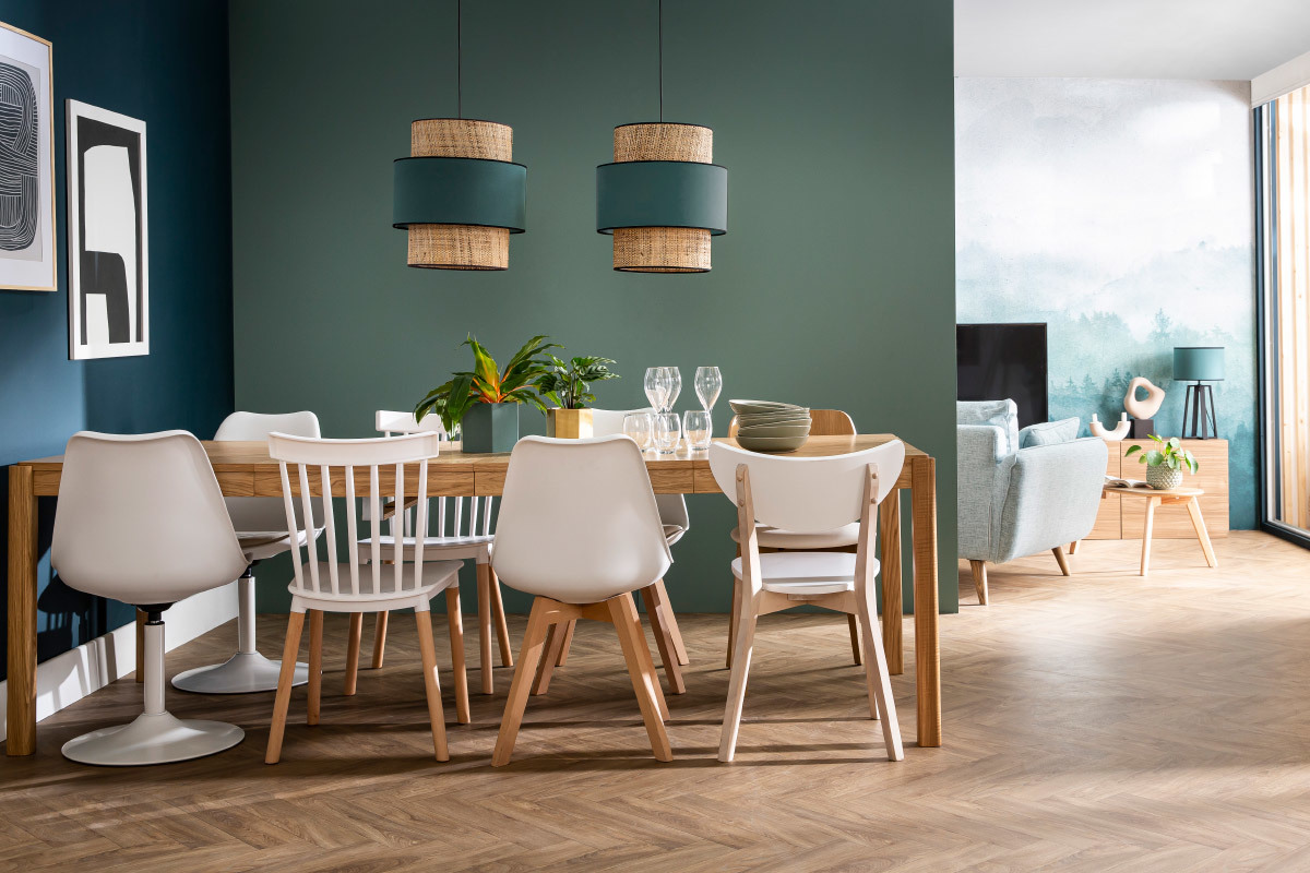 Design-St�hle zweifarbig Wei� und Holz (2-er Satz) GAMBO