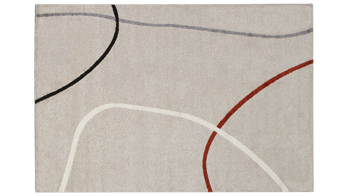 Design-Teppich grau-beige mit abstrakten Motiven L200xL290 cm LINER