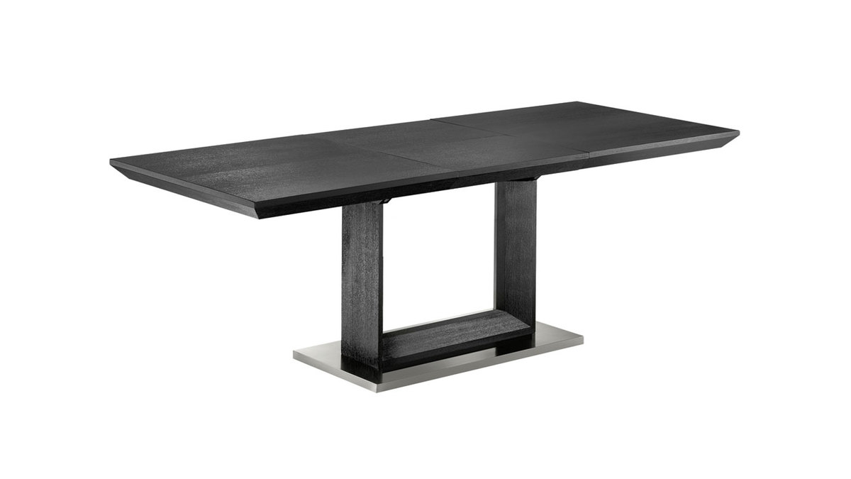 Design Tisch ausziehbar Esche 160-220 cm Fe gebrstetes Aluminium ELENI