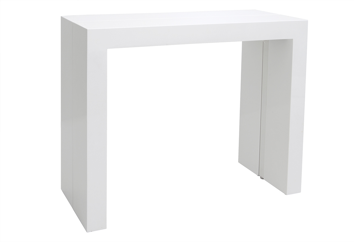 Design-Tisch ausziehbar wei glnzen CALEB