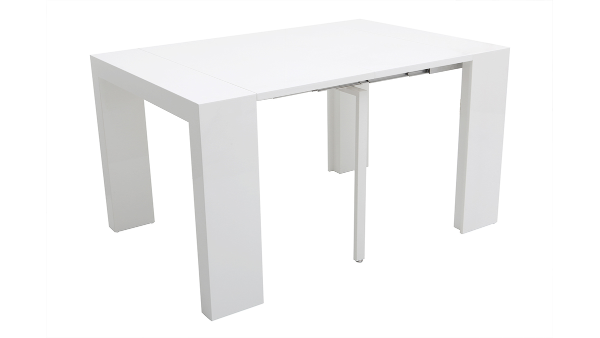 Design-Tisch ausziehbar wei glnzen CALEB
