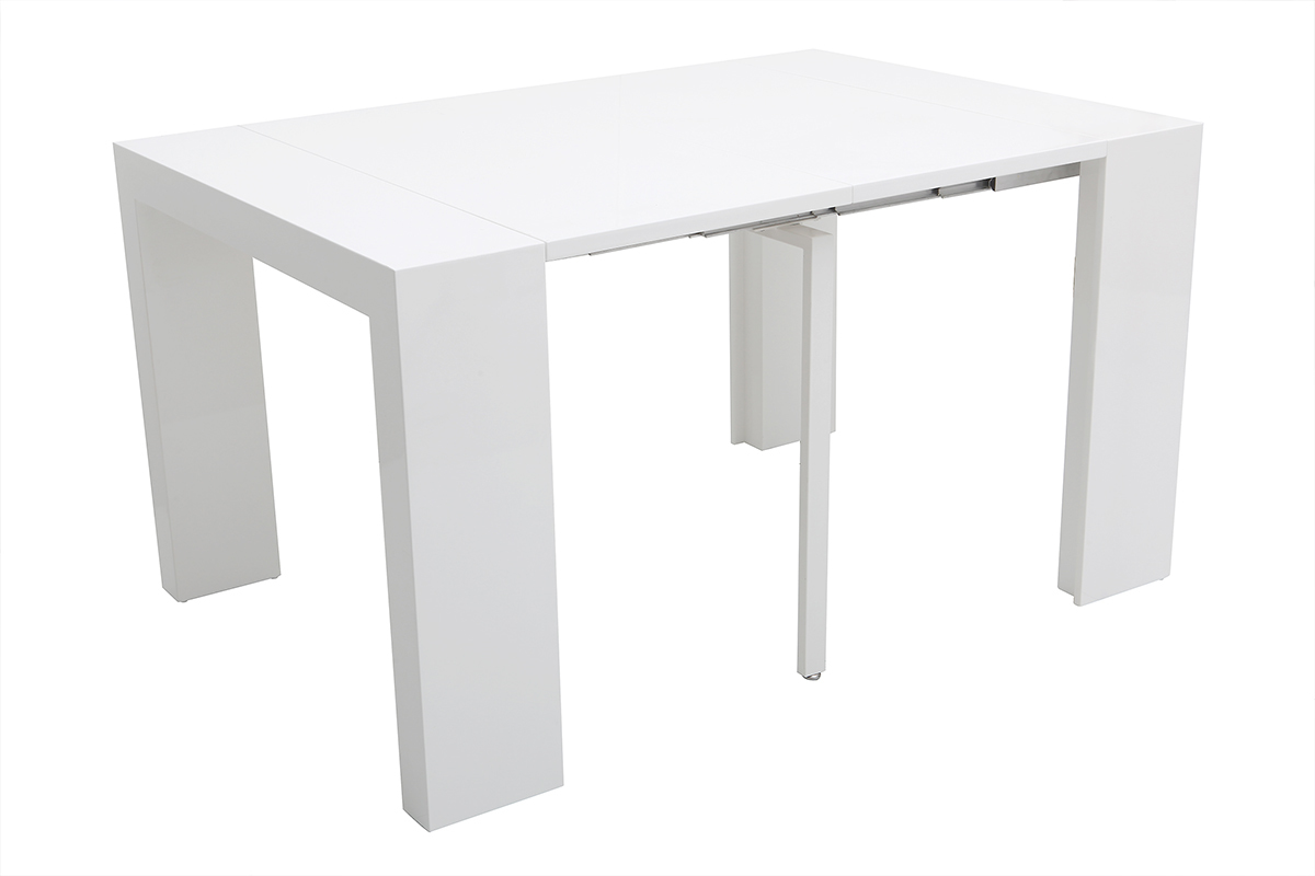 Design-Tisch ausziehbar wei glnzen CALEB