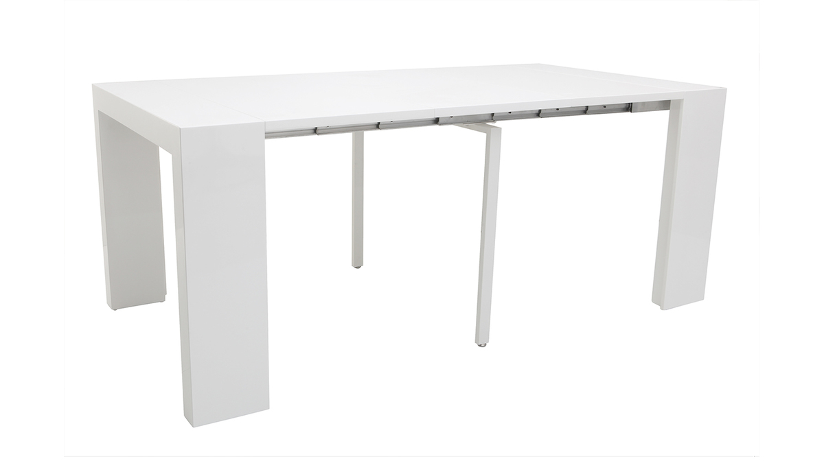 Design-Tisch ausziehbar wei glnzen CALEB