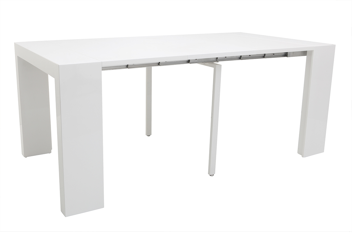 Design-Tisch ausziehbar wei glnzen CALEB